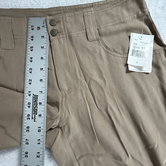 Cabi Womens 100% Silk Straight-Leg Cargo Pants Size 12 Toasted Almond #519 New - Picture 7 of 9